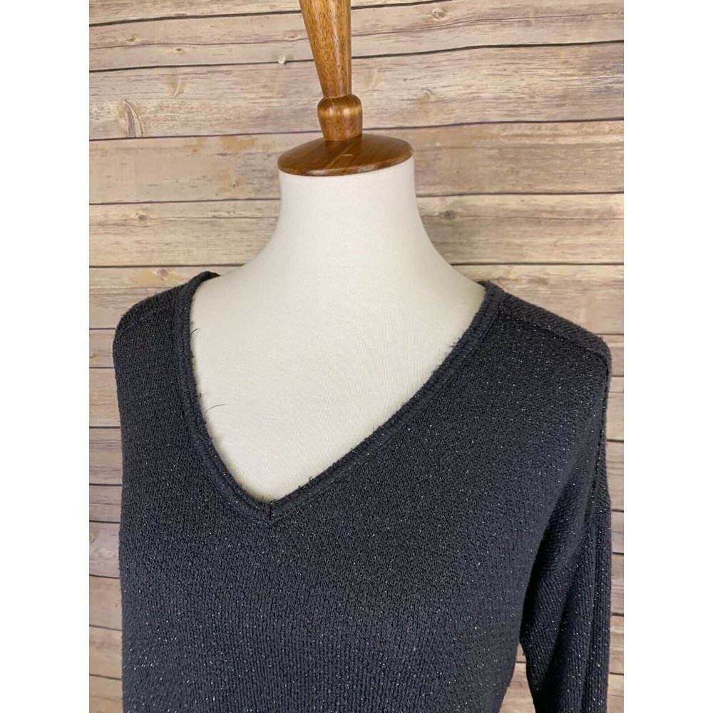 Bethany Mota Womens Small Sweater Metallic V Neck Lightweight Top - Picture 2 of 8